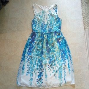 Blue floral pattern dress